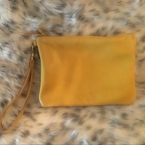 Yellow Leather Clutch